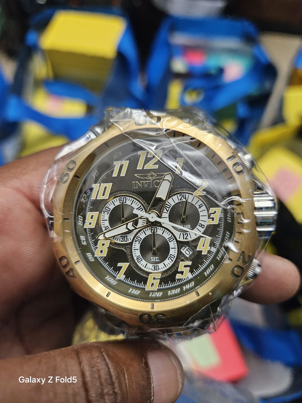 Invicta Men's Gold and Olive Green Multi-Function Chronograph Watch 52mm